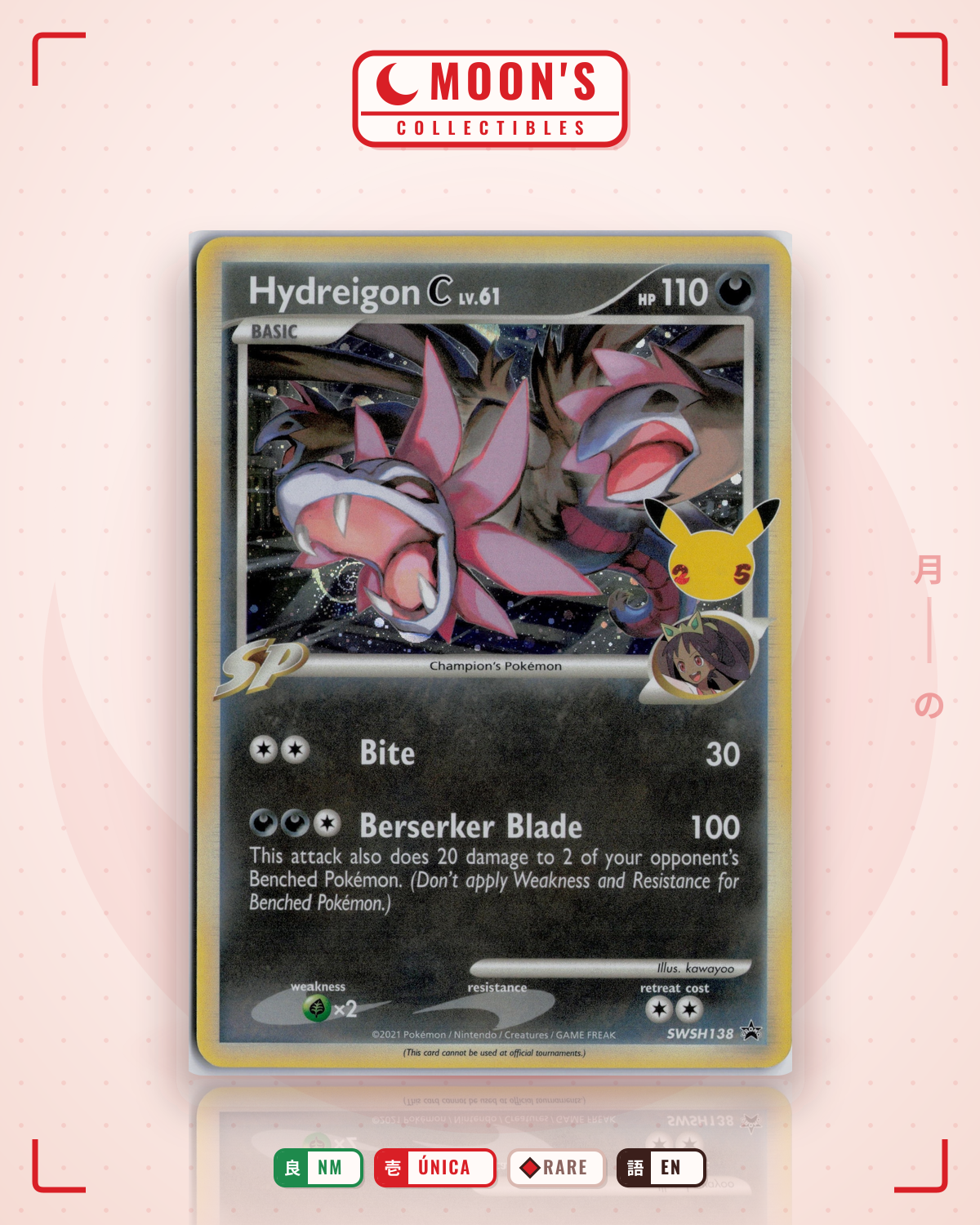 Carta Pokémon Hydreigon C · SWSH Black Star Promos #SWSH138 (NM) — pieza única en Moon's Collectibles México