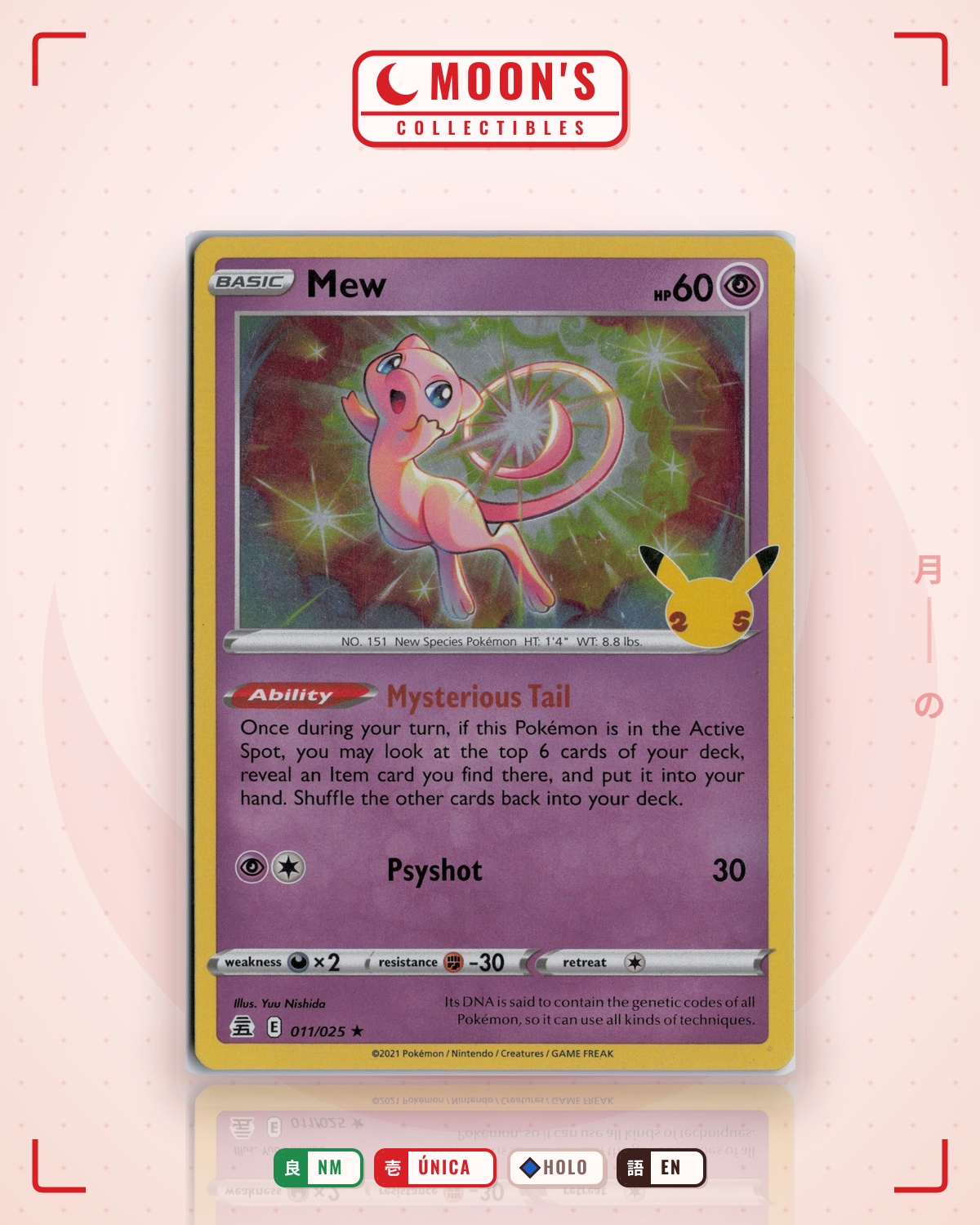 Carta Pokémon Mew · Celebrations #11 (NM) — pieza única en Moon's Collectibles México