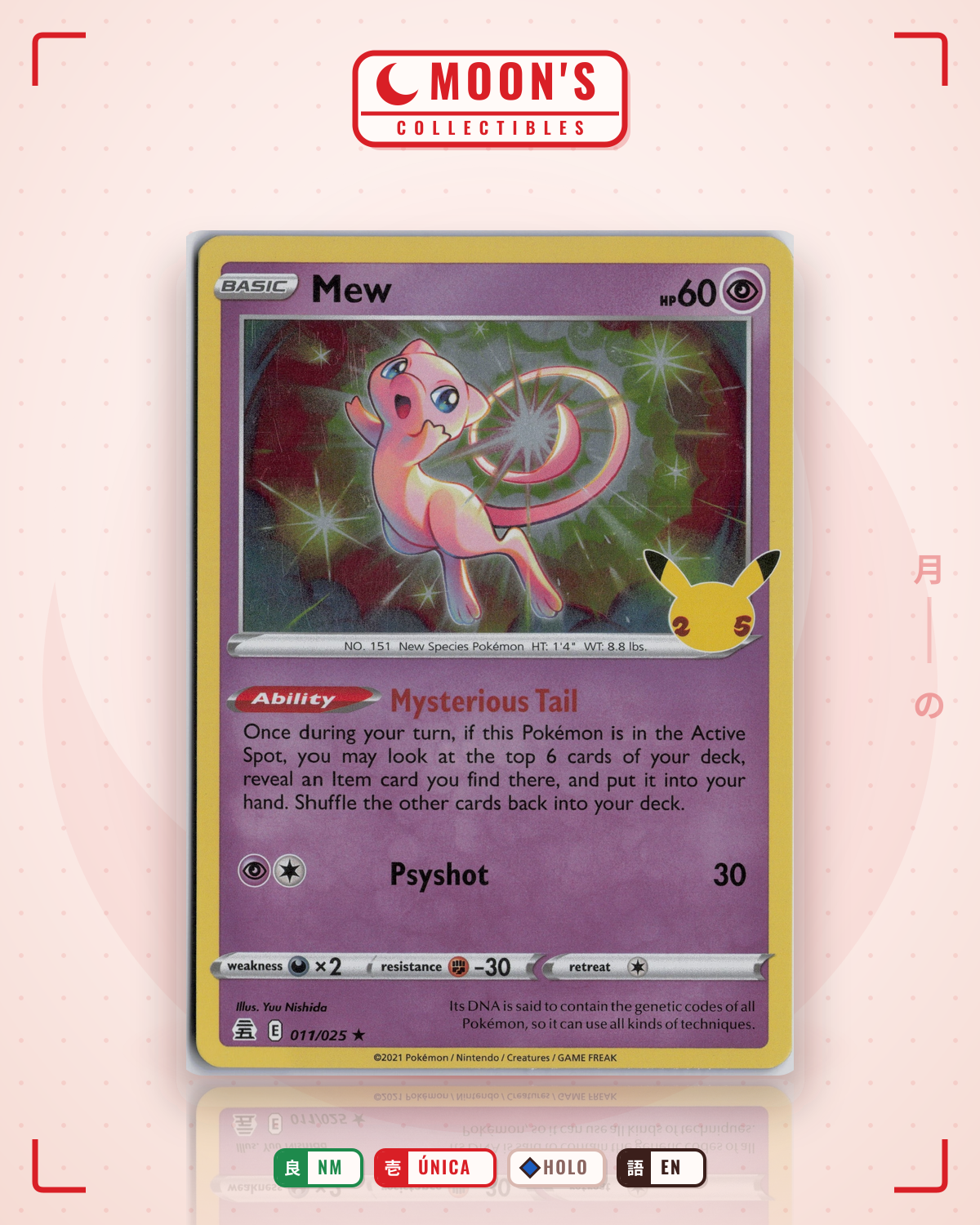Carta Pokémon Mew · Celebrations #11 (NM) — pieza única en Moon's Collectibles México
