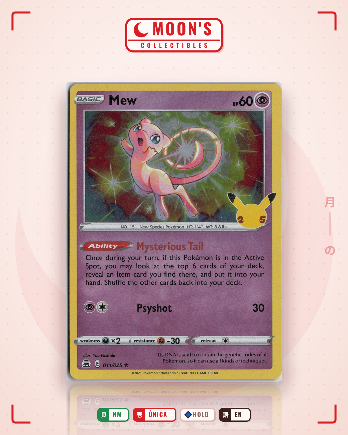 Carta Pokémon Mew · Celebrations #11 (NM) — pieza única en Moon's Collectibles México