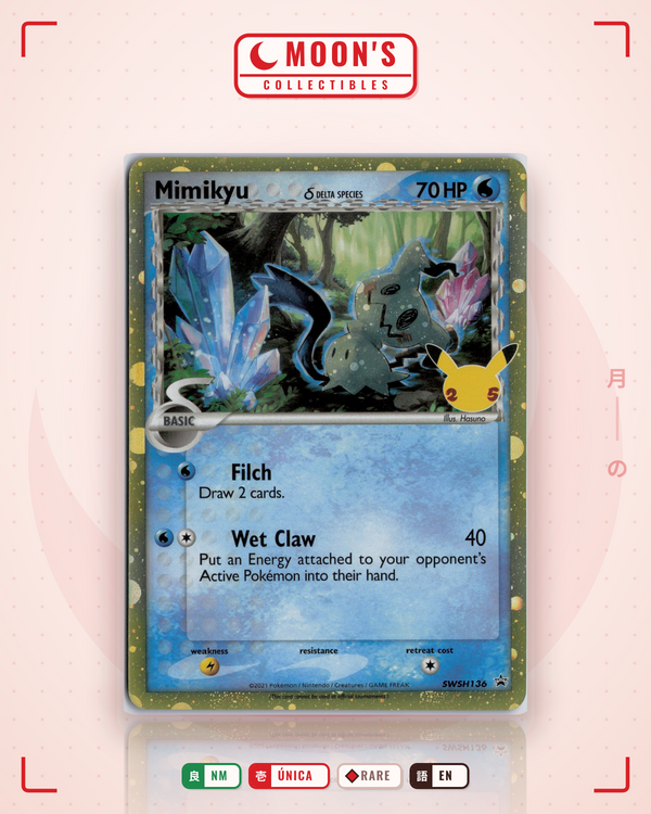 Carta Pokémon Mimikyu δ · SWSH Black Star Promos #SWSH136 (NM) — pieza única en Moon's Collectibles México