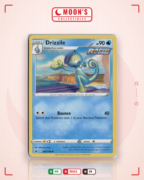 Carta Pokémon Drizzile · Chilling Reign #042/198 (NM) — pieza única en Moon's Collectibles México