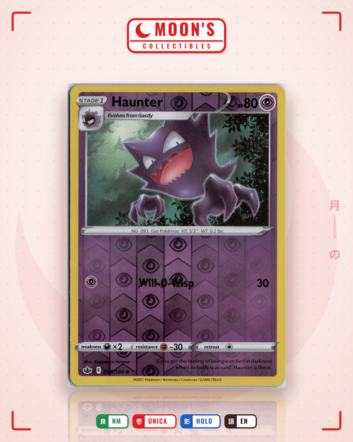 Carta Pokémon Haunter · Chilling Reign #056/198 (NM) — pieza única en Moon's Collectibles México