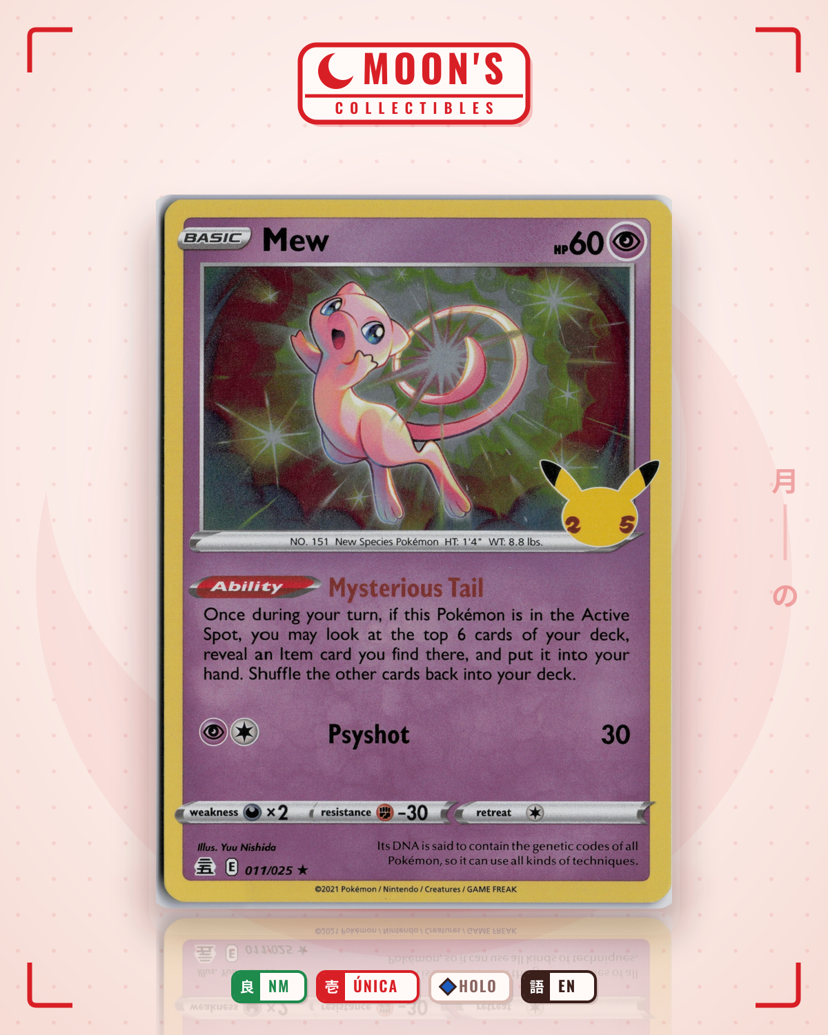 Carta Pokémon Mew · Celebrations #11 (NM) — pieza única en Moon's Collectibles México