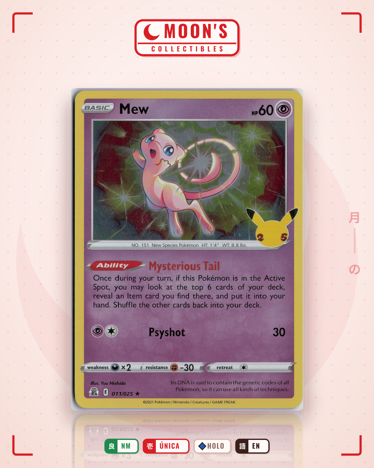 Carta Pokémon Mew · Celebrations #11 (NM) — pieza única en Moon's Collectibles México