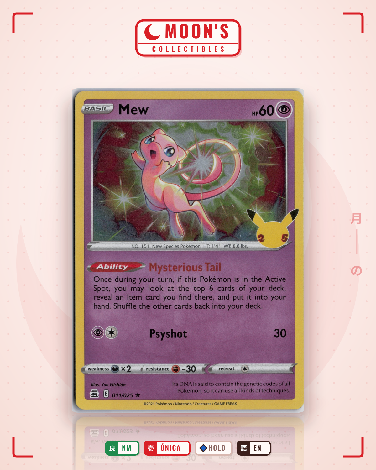 Carta Pokémon Mew · Celebrations #11 (NM) — pieza única en Moon's Collectibles México