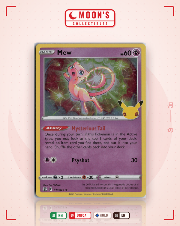 Carta Pokémon Mew · Celebrations #11 (NM) — pieza única en Moon's Collectibles México