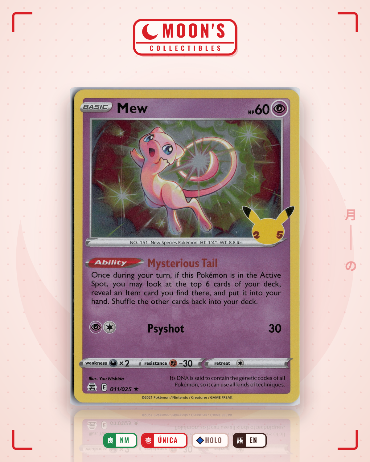 Carta Pokémon Mew · Celebrations #11 (NM) — pieza única en Moon's Collectibles México