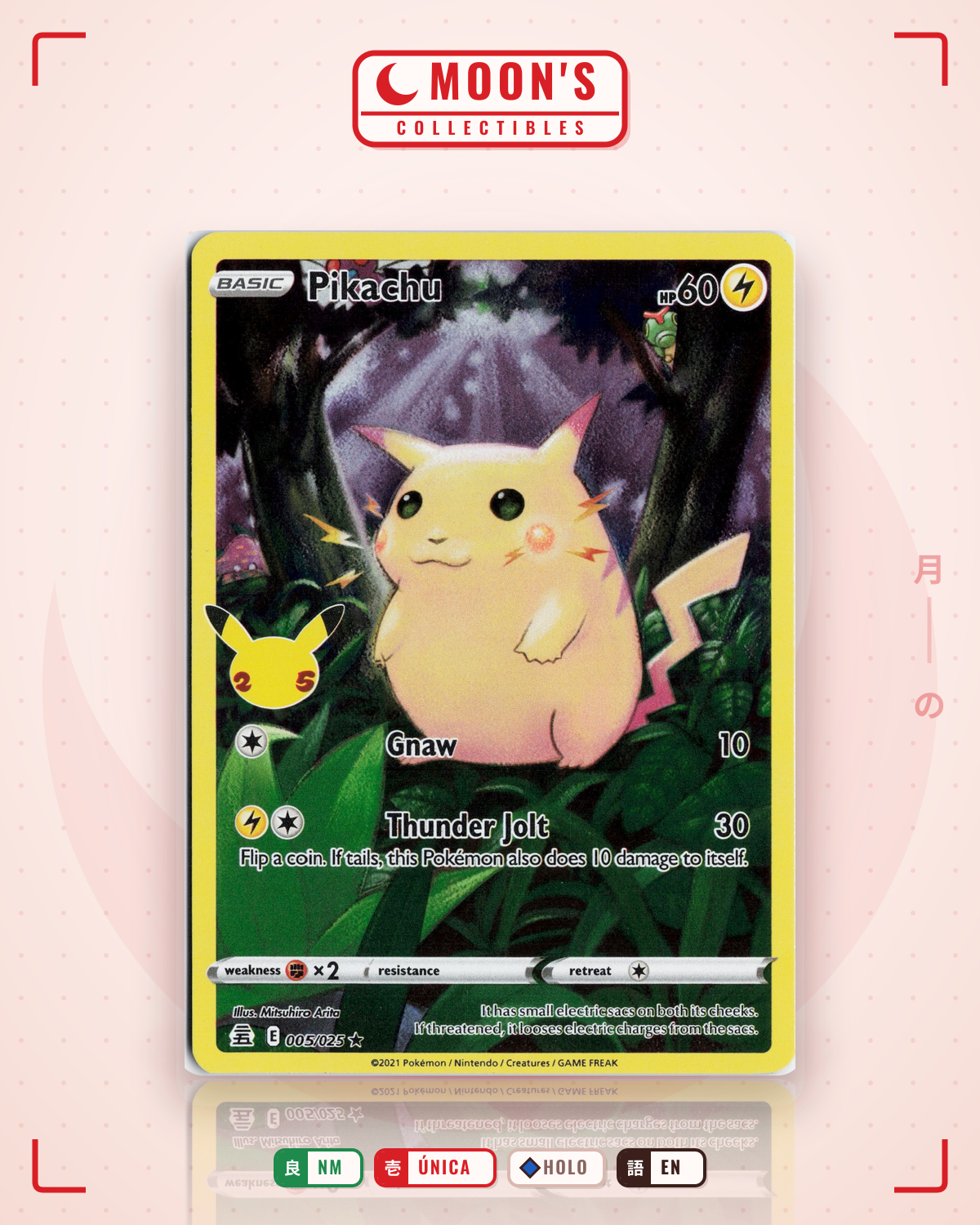 Carta Pokémon Pikachu · Celebrations #5 (NM) — pieza única en Moon's Collectibles México