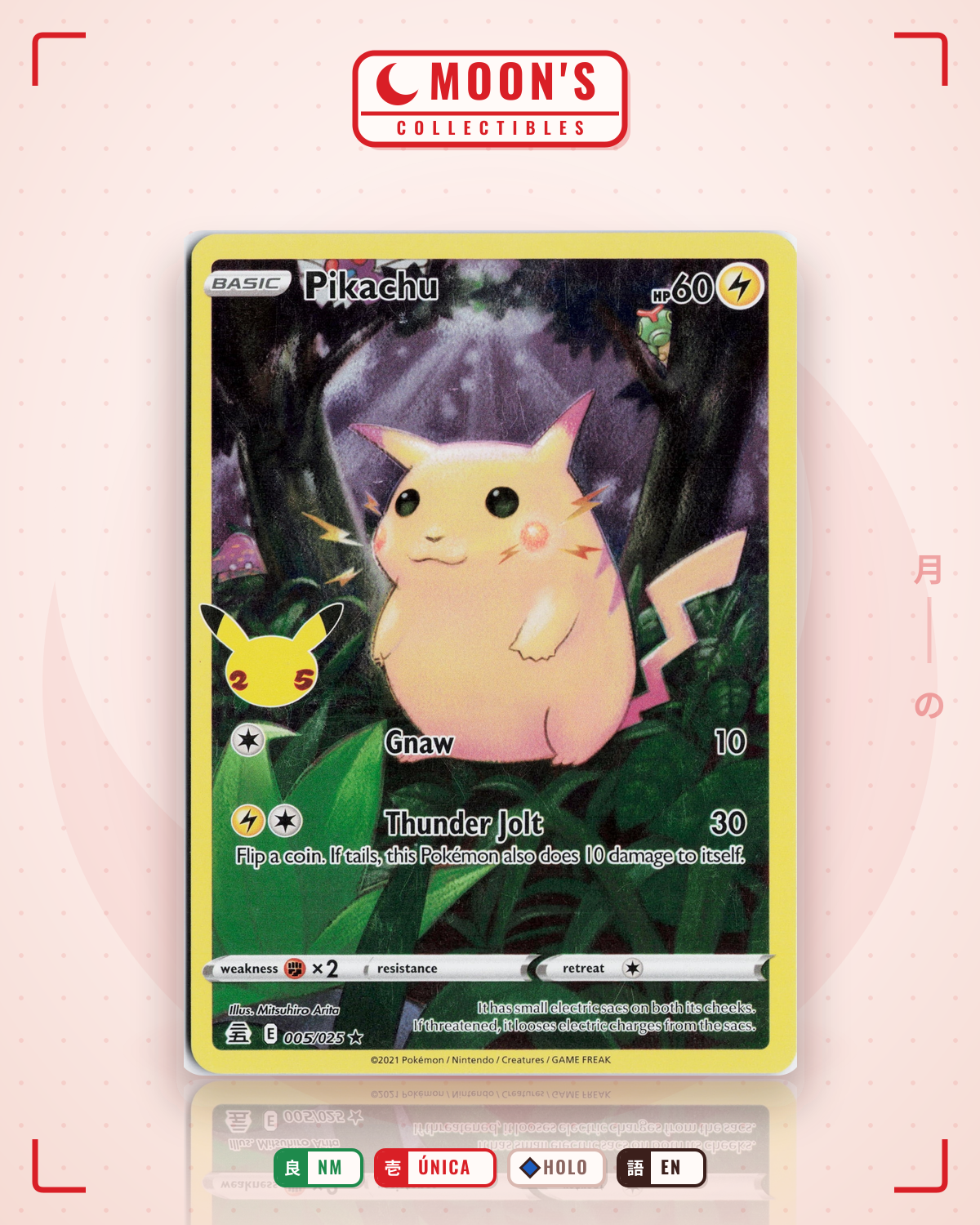 Carta Pokémon Pikachu · Celebrations #5 (NM) — pieza única en Moon's Collectibles México