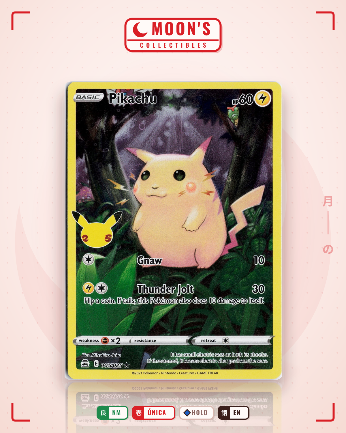 Carta Pokémon Pikachu · Celebrations #5 (NM) — pieza única en Moon's Collectibles México