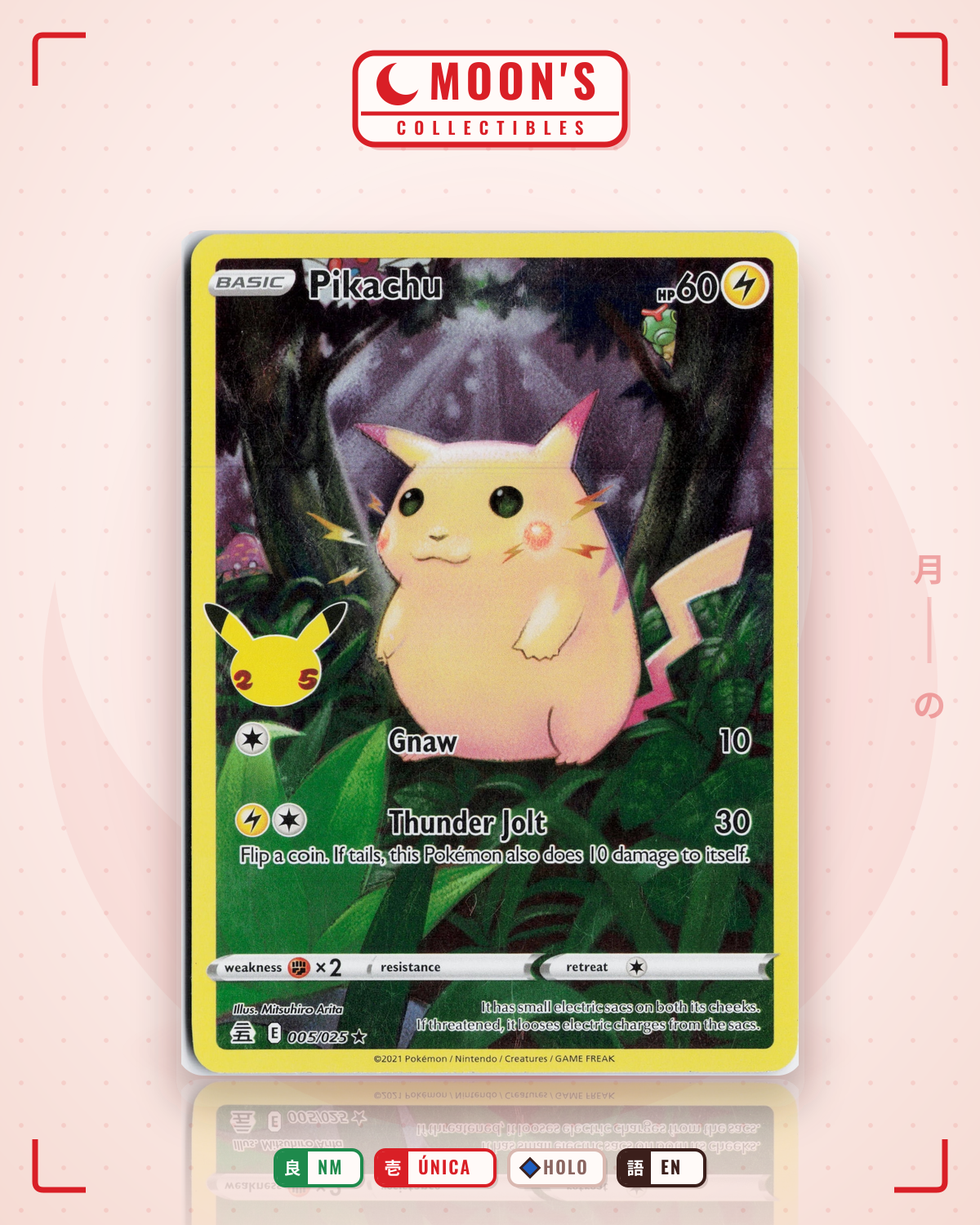Carta Pokémon Pikachu · Celebrations #5 (NM) — pieza única en Moon's Collectibles México