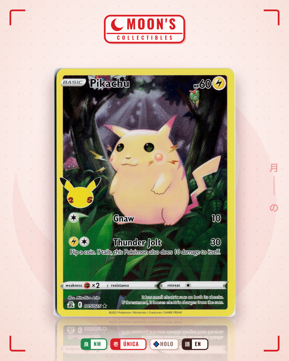 Carta Pokémon Pikachu · Celebrations #5 (NM) — pieza única en Moon's Collectibles México