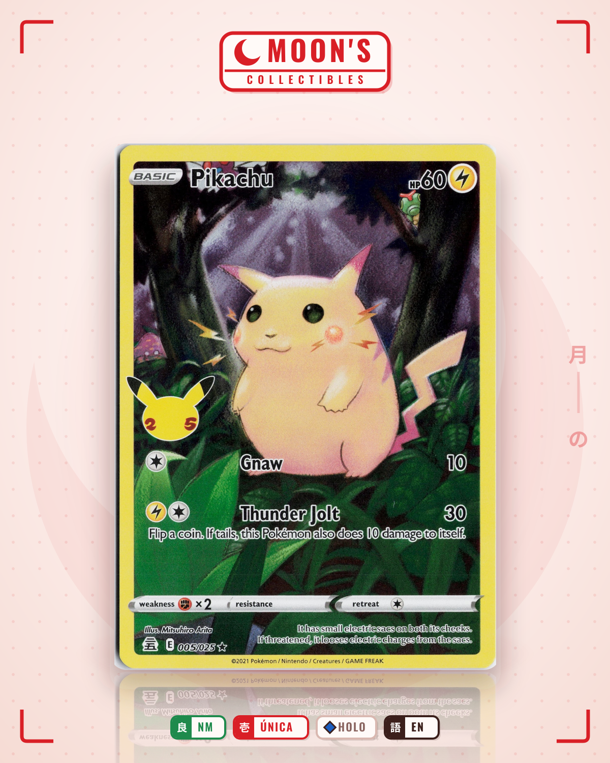 Carta Pokémon Pikachu · Celebrations #5 (NM) — pieza única en Moon's Collectibles México