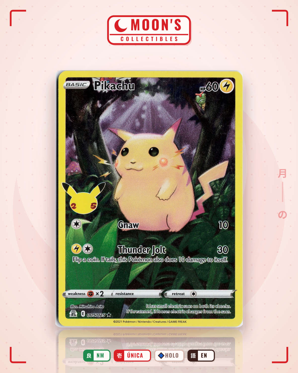 Carta Pokémon Pikachu · Celebrations #5 (NM) — pieza única en Moon's Collectibles México