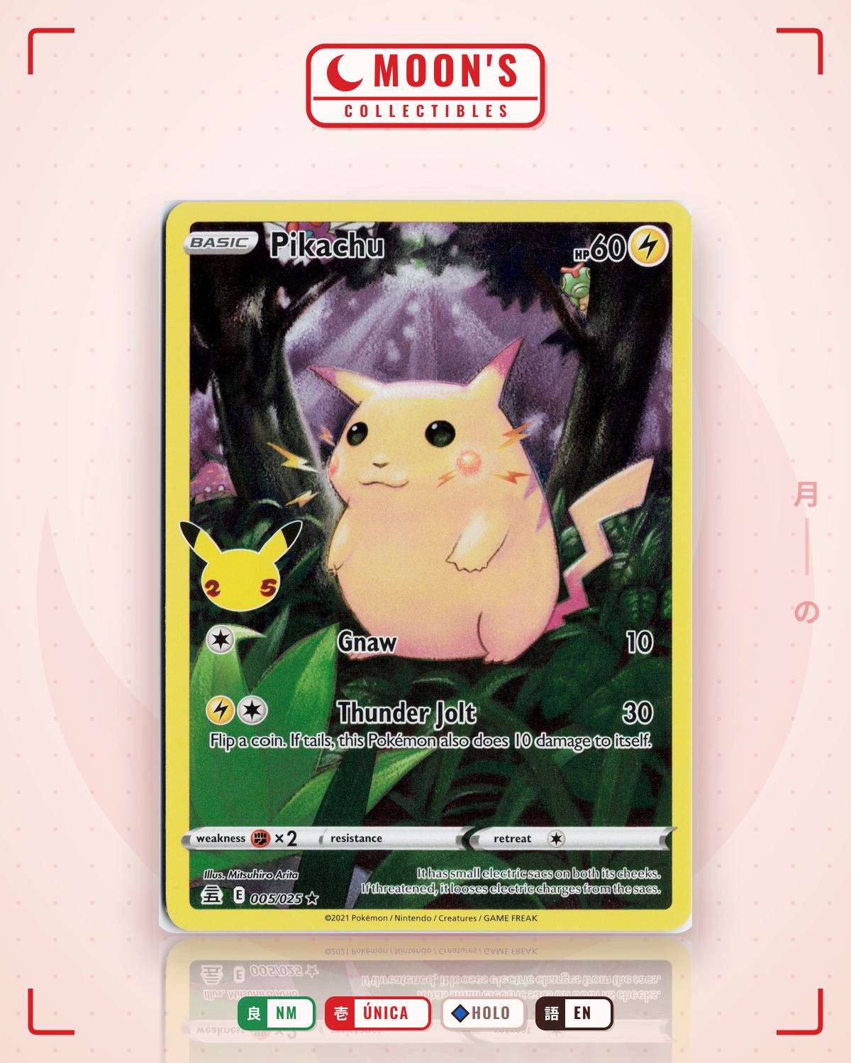 Carta Pokémon Pikachu · Celebrations #5 (NM) — pieza única en Moon's Collectibles México