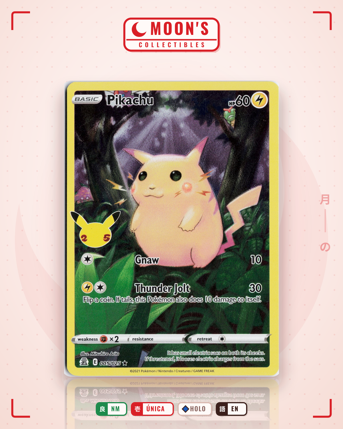 Carta Pokémon Pikachu · Celebrations #5 (NM) — pieza única en Moon's Collectibles México