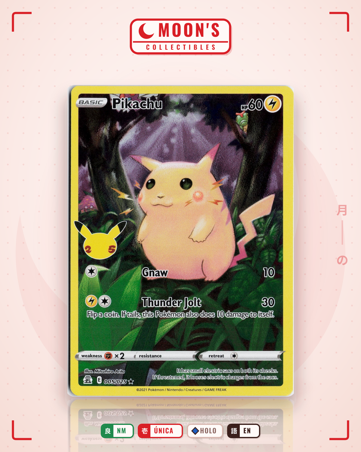 Carta Pokémon Pikachu · Celebrations #5 (NM) — pieza única en Moon's Collectibles México