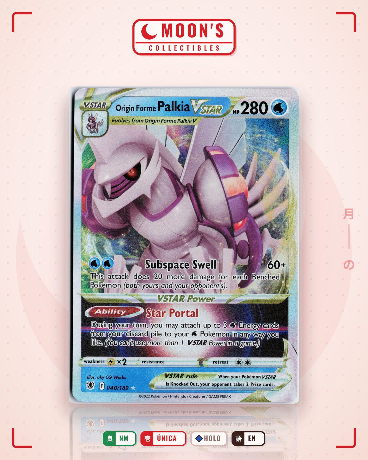 Carta Pokémon Origin Forme Palkia VSTAR · Astral Radiance #040/189 (NM) — pieza única en Moon's Collectibles México