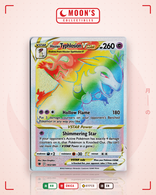 Carta Pokémon Hisuian Typhlosion VSTAR · Astral Radiance #193/189 (NM) — pieza única en Moon's Collectibles México