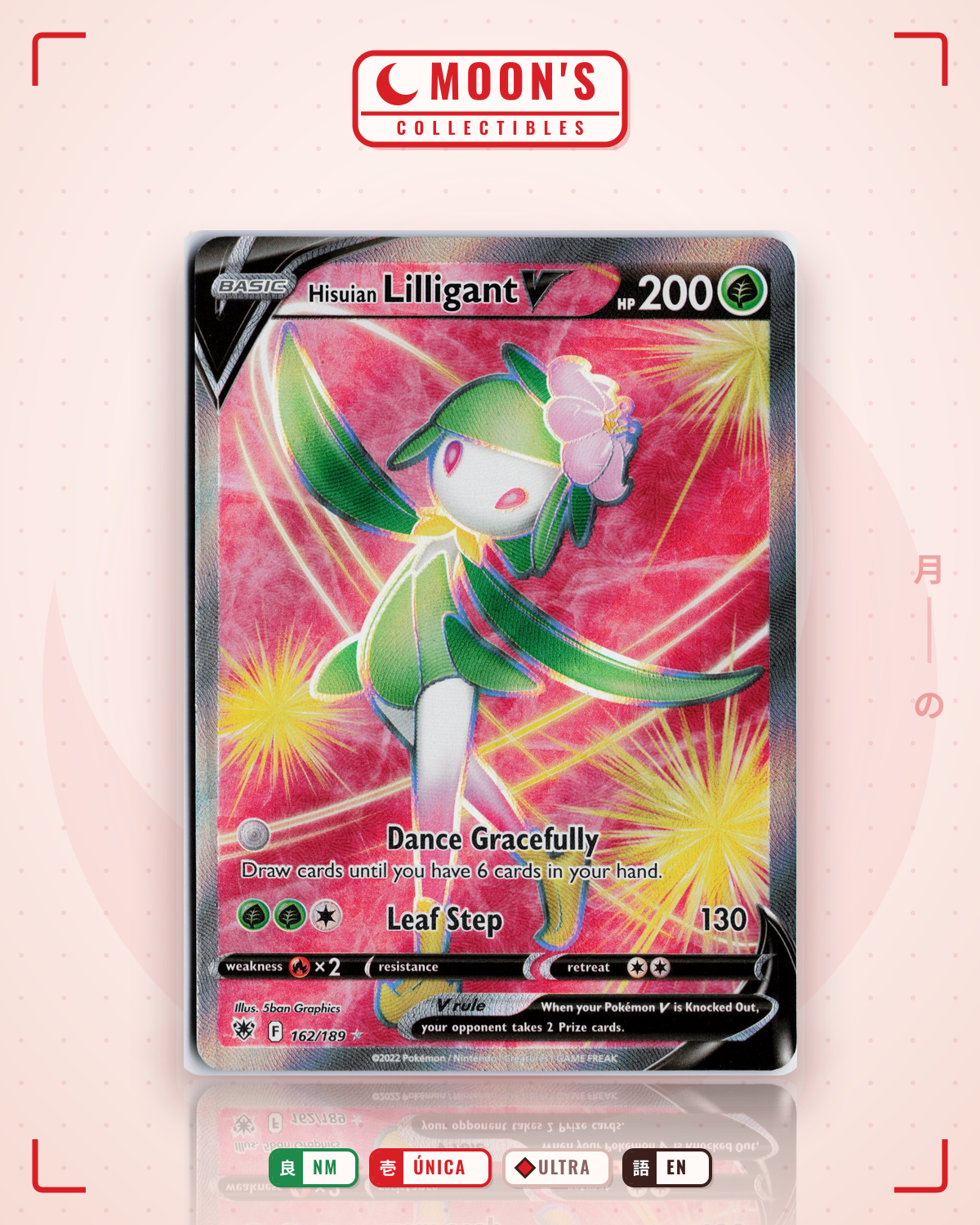 Carta Pokémon Hisuian Lilligant V · Astral Radiance #162/189 (NM) — pieza única en Moon's Collectibles México