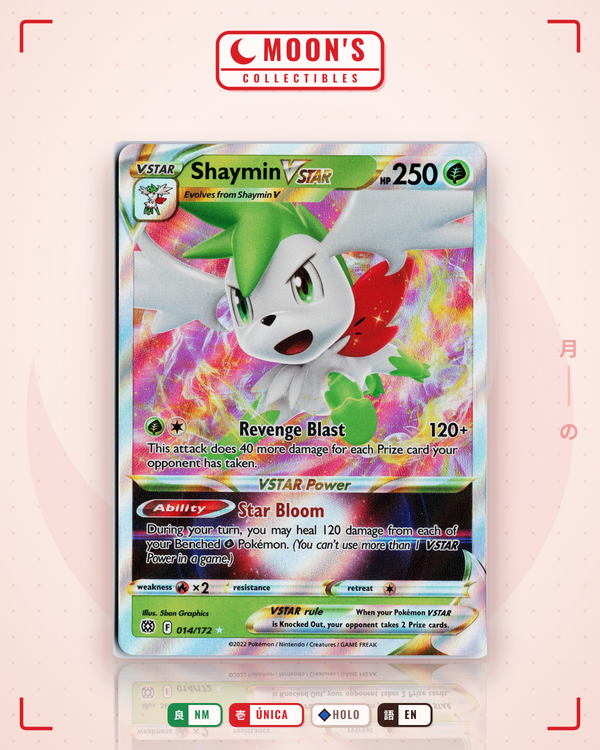 Carta Pokémon Shaymin VSTAR · Brilliant Stars #014/172 (NM) — pieza única en Moon's Collectibles México