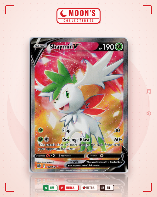 Carta Pokémon Shaymin V · Brilliant Stars #152/172 (NM) — pieza única en Moon's Collectibles México