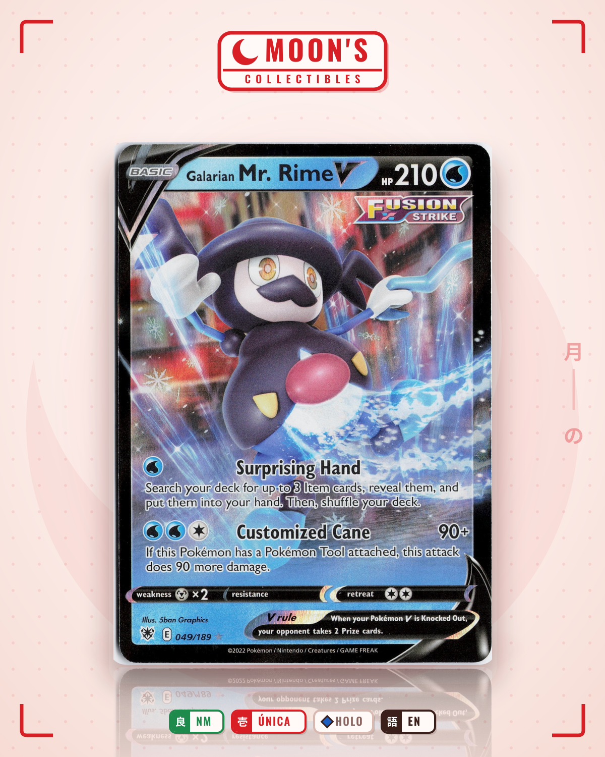 Carta Pokémon Galarian Mr. Rime V · Astral Radiance #049/189 (NM) — pieza única en Moon's Collectibles México