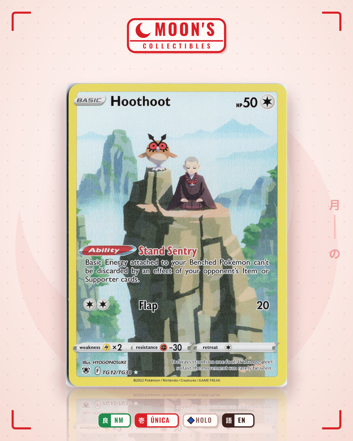 Carta Pokémon Hoothoot · Astral Radiance Trainer Gallery #TG12/TG30 (NM) — pieza única en Moon's Collectibles México