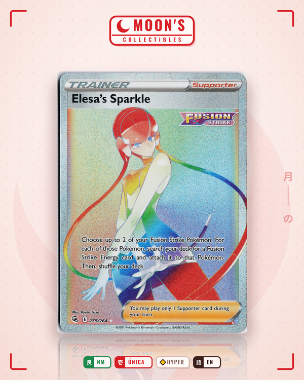 Carta Pokémon Elesa's Sparkle · Fusion Strike #275/264 (NM) — pieza única en Moon's Collectibles México
