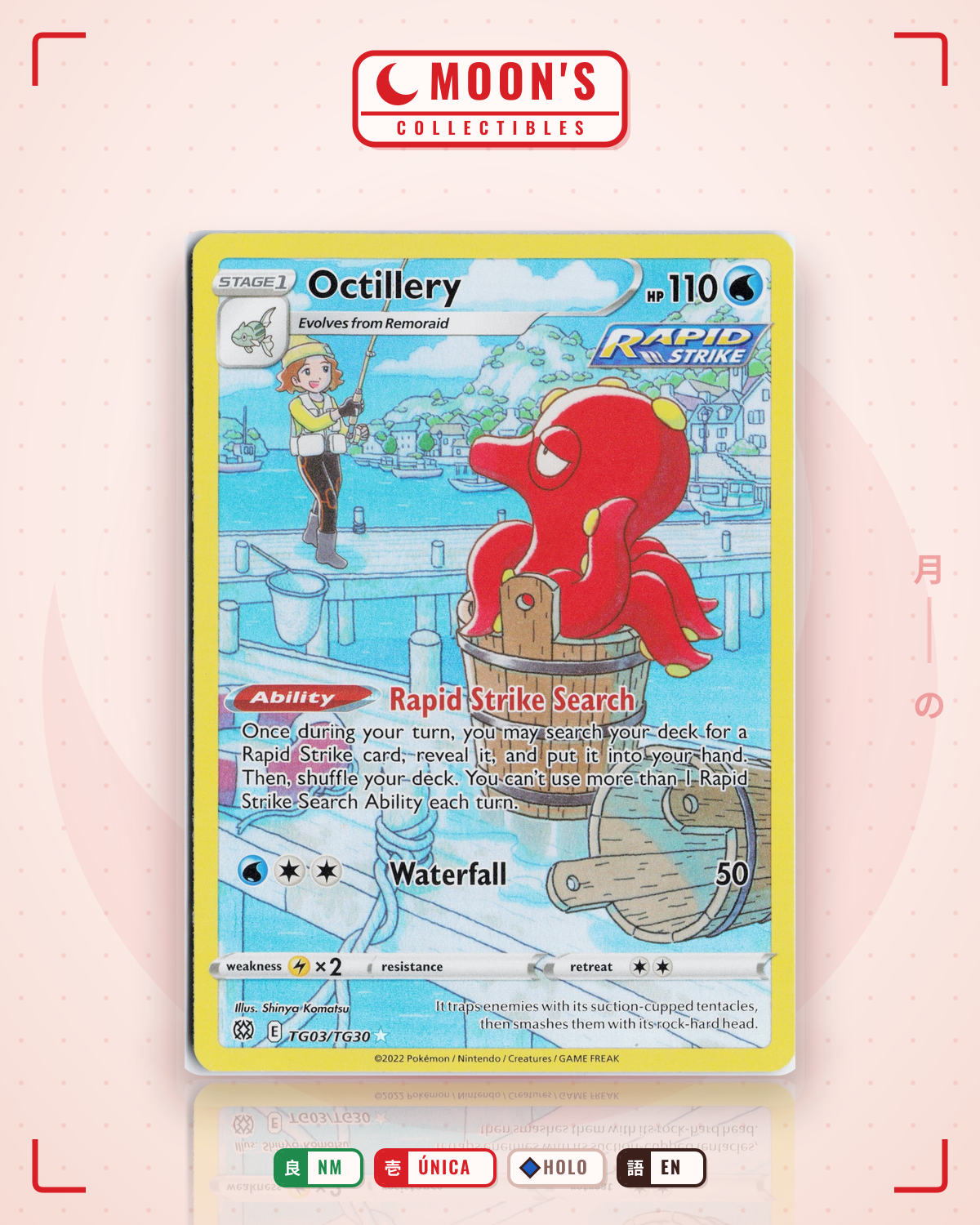 Carta Pokémon Octillery · Brilliant Stars Trainer Gallery #TG03/TG30 (NM) — pieza única en Moon's Collectibles México