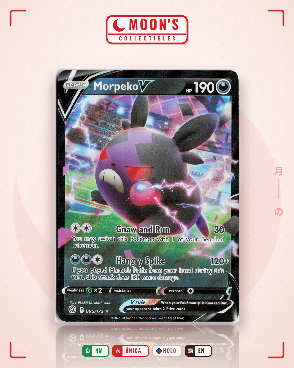 Carta Pokémon Morpeko V · Brilliant Stars #095/172 (NM) — pieza única en Moon's Collectibles México