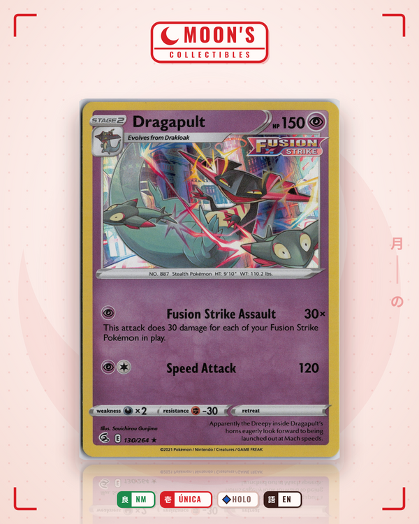 Carta Pokémon Dragapult · Fusion Strike #130/264 (NM) — pieza única en Moon's Collectibles México