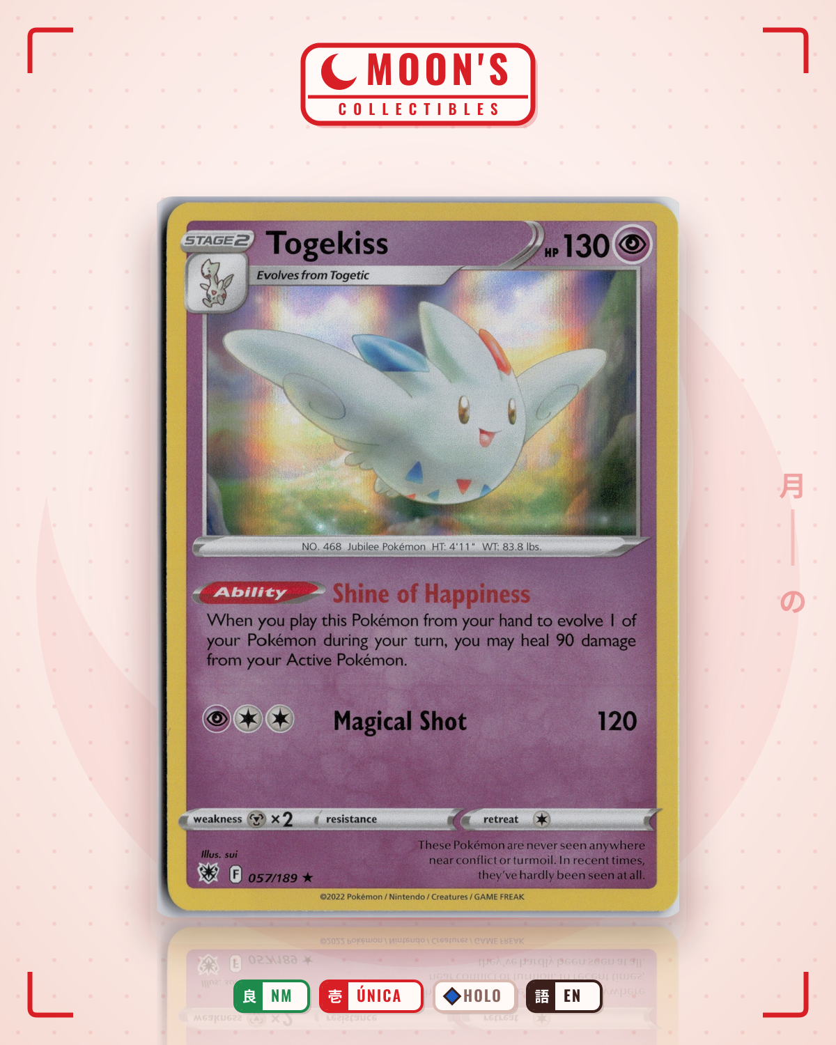 Carta Pokémon Togekiss · Astral Radiance #057/189 (NM) — pieza única en Moon's Collectibles México