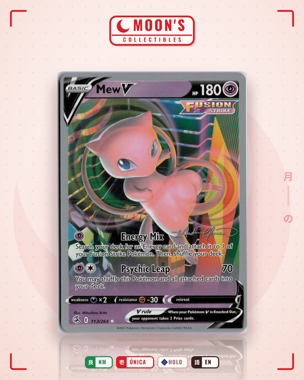 Carta Pokémon Mew V · Fusion Strike #113/264 (NM) — pieza única en Moon's Collectibles México