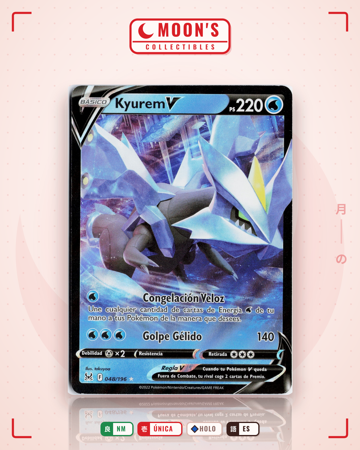 Carta Pokémon Kyurem V · Lost Origin #048/196 (NM) — pieza única en Moon's Collectibles México