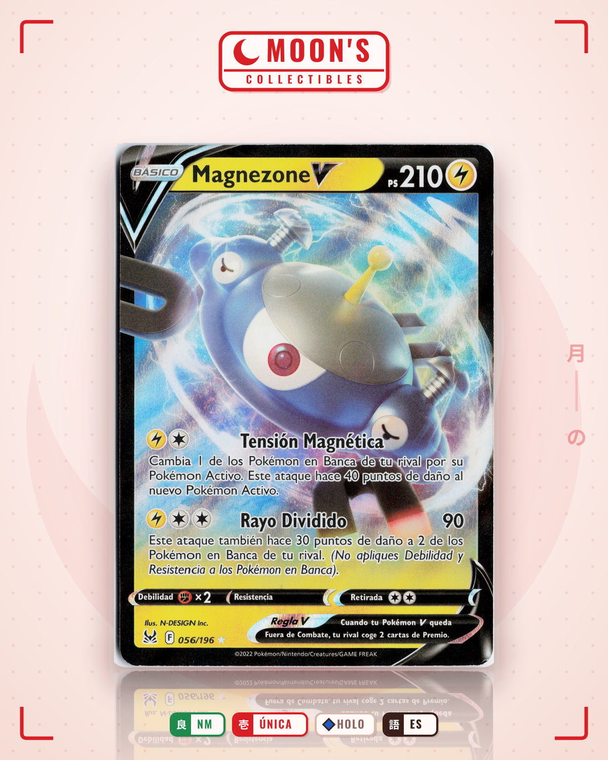 Carta Pokémon Magnezone V · Lost Origin #056/196 (NM) — pieza única en Moon's Collectibles México