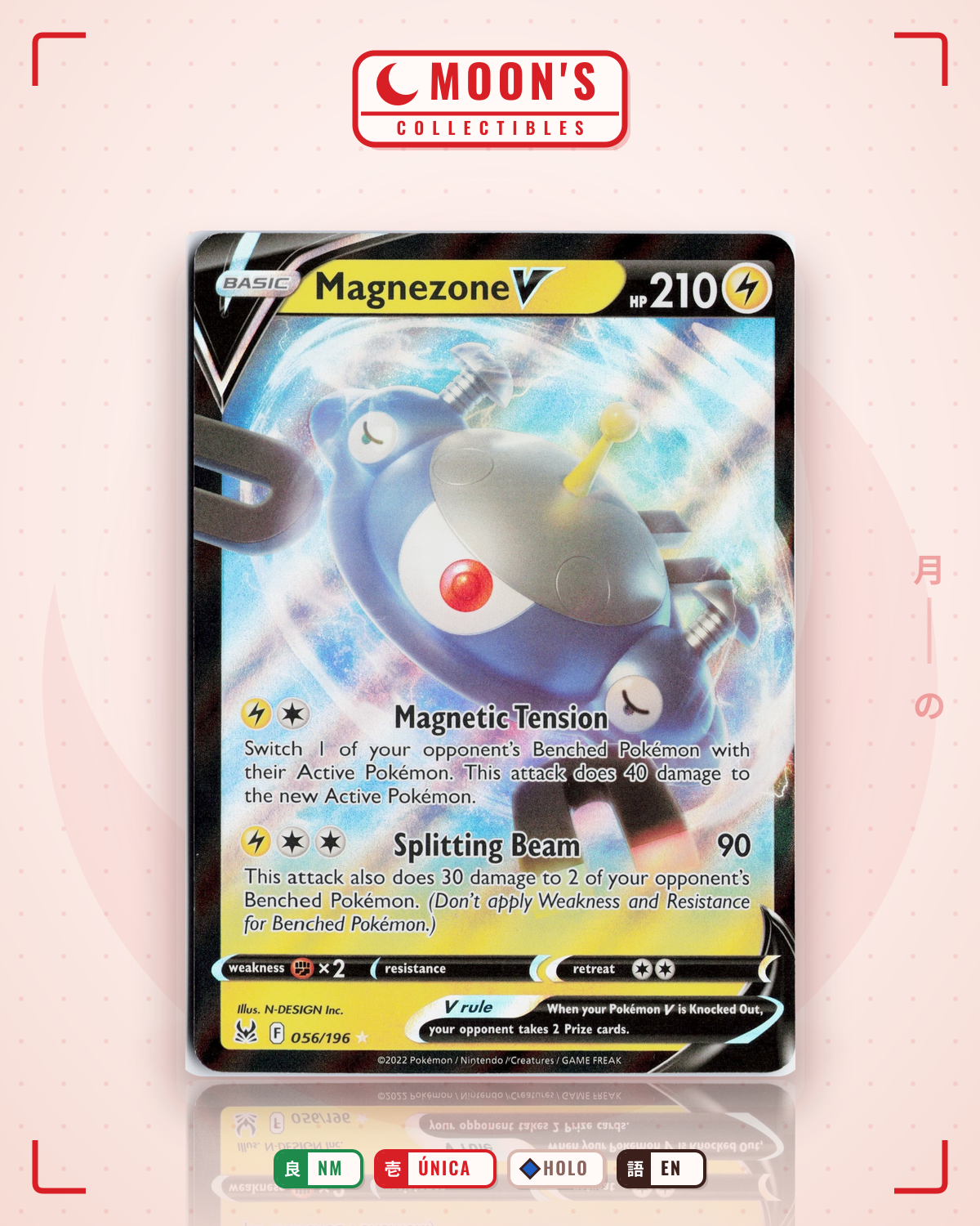Carta Pokémon Magnezone V · Lost Origin #056/196 (NM) — pieza única en Moon's Collectibles México