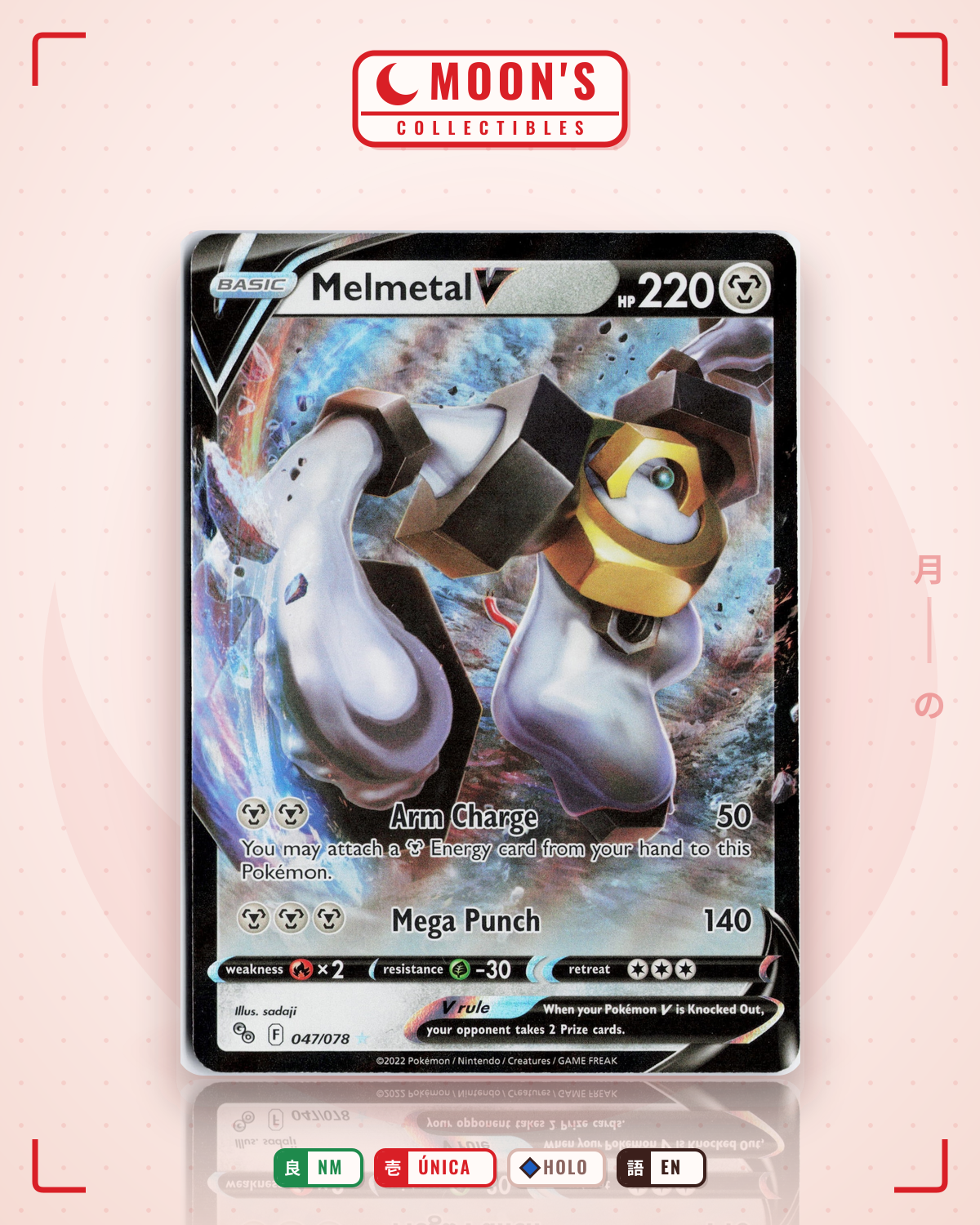 Carta Pokémon Melmetal V · Pokémon GO #047/078 (NM) — pieza única en Moon's Collectibles México