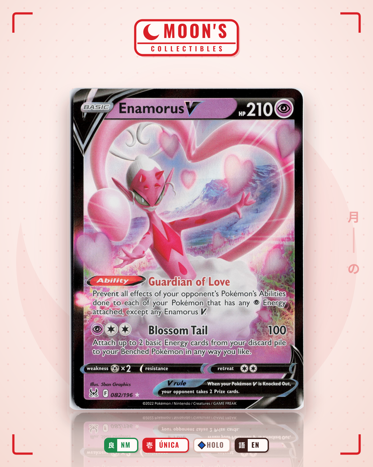 Carta Pokémon Enamorus V · Lost Origin #082/196 (NM) — pieza única en Moon's Collectibles México