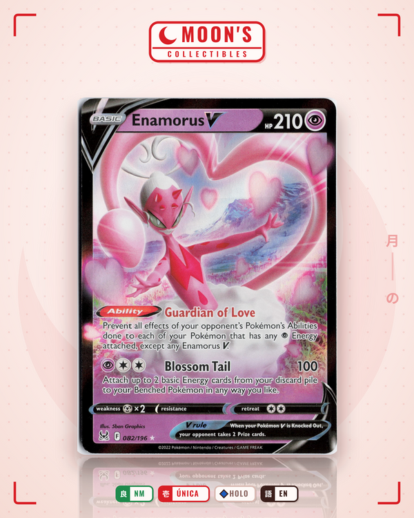 Carta Pokémon Enamorus V · Lost Origin #082/196 (NM) — pieza única en Moon's Collectibles México