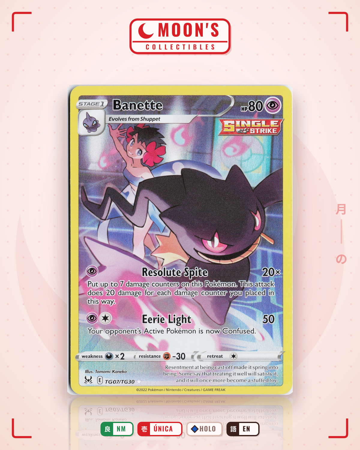 Carta Pokémon Banette · Lost Origin Trainer Gallery #TG07/TG30 (NM) — pieza única en Moon's Collectibles México