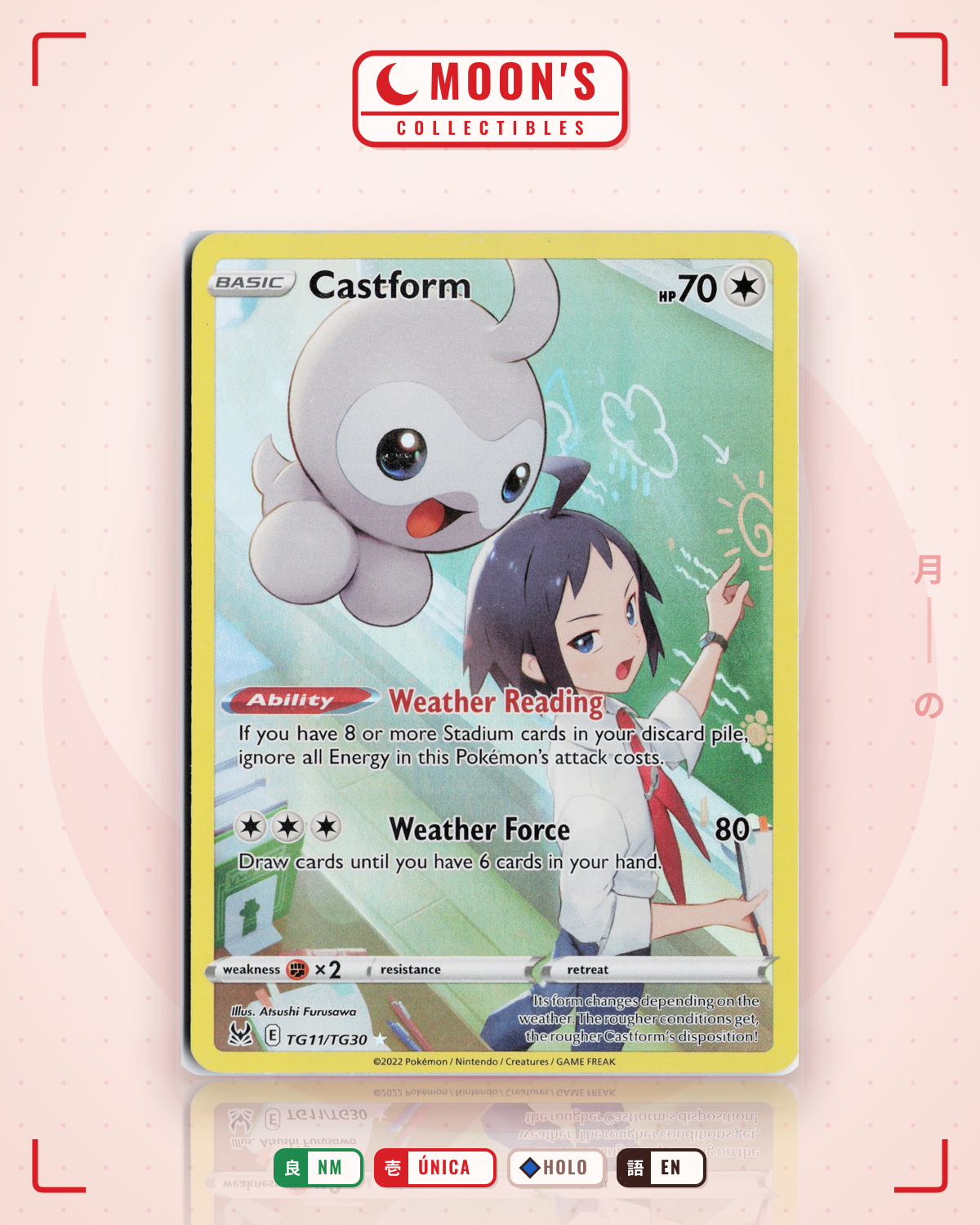 Carta Pokémon Castform · Lost Origin Trainer Gallery #TG11/TG30 (NM) — pieza única en Moon's Collectibles México