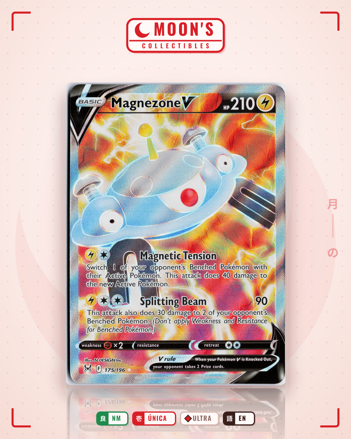 Carta Pokémon Magnezone V · Lost Origin #175/196 (NM) — pieza única en Moon's Collectibles México