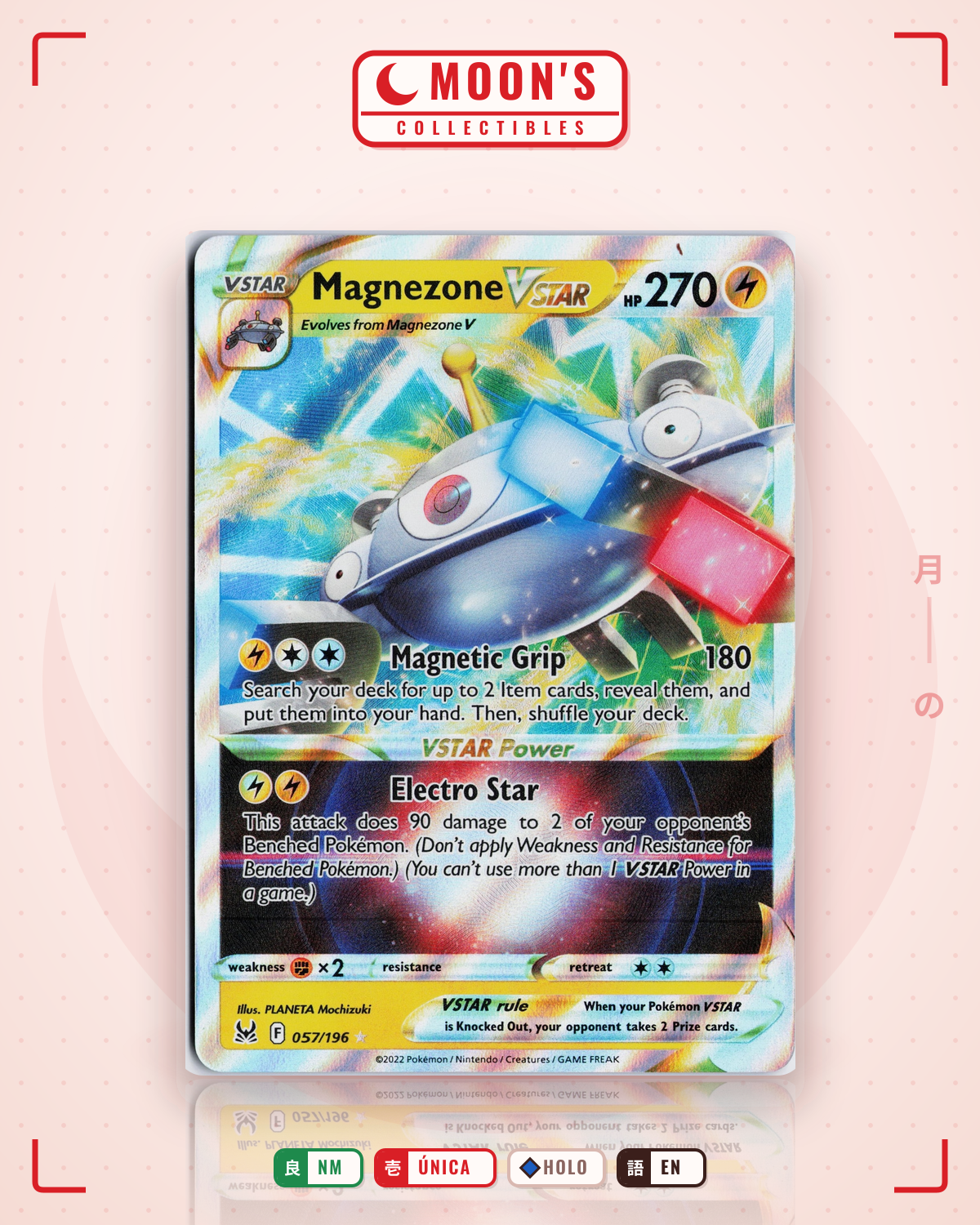 Carta Pokémon Magnezone VSTAR · Lost Origin #057/196 (NM) — pieza única en Moon's Collectibles México