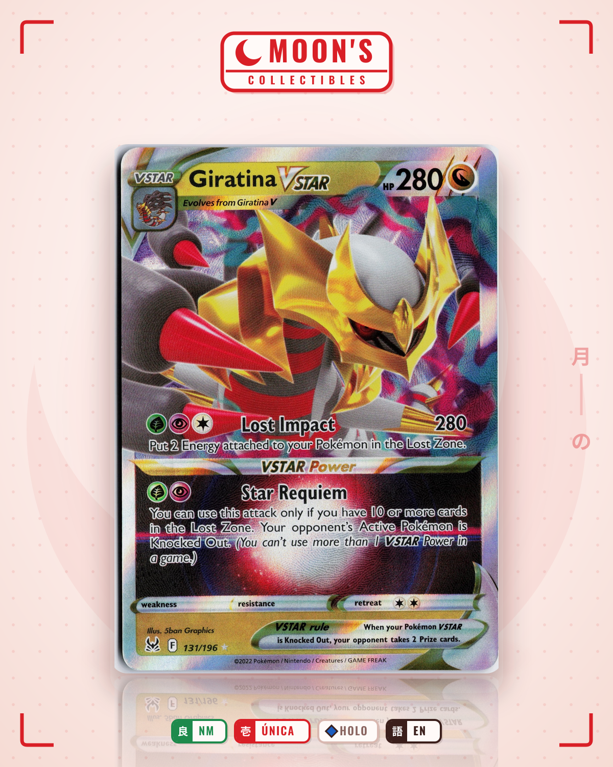 Carta Pokémon Giratina VSTAR · Lost Origin #131/196 (NM) — pieza única en Moon's Collectibles México