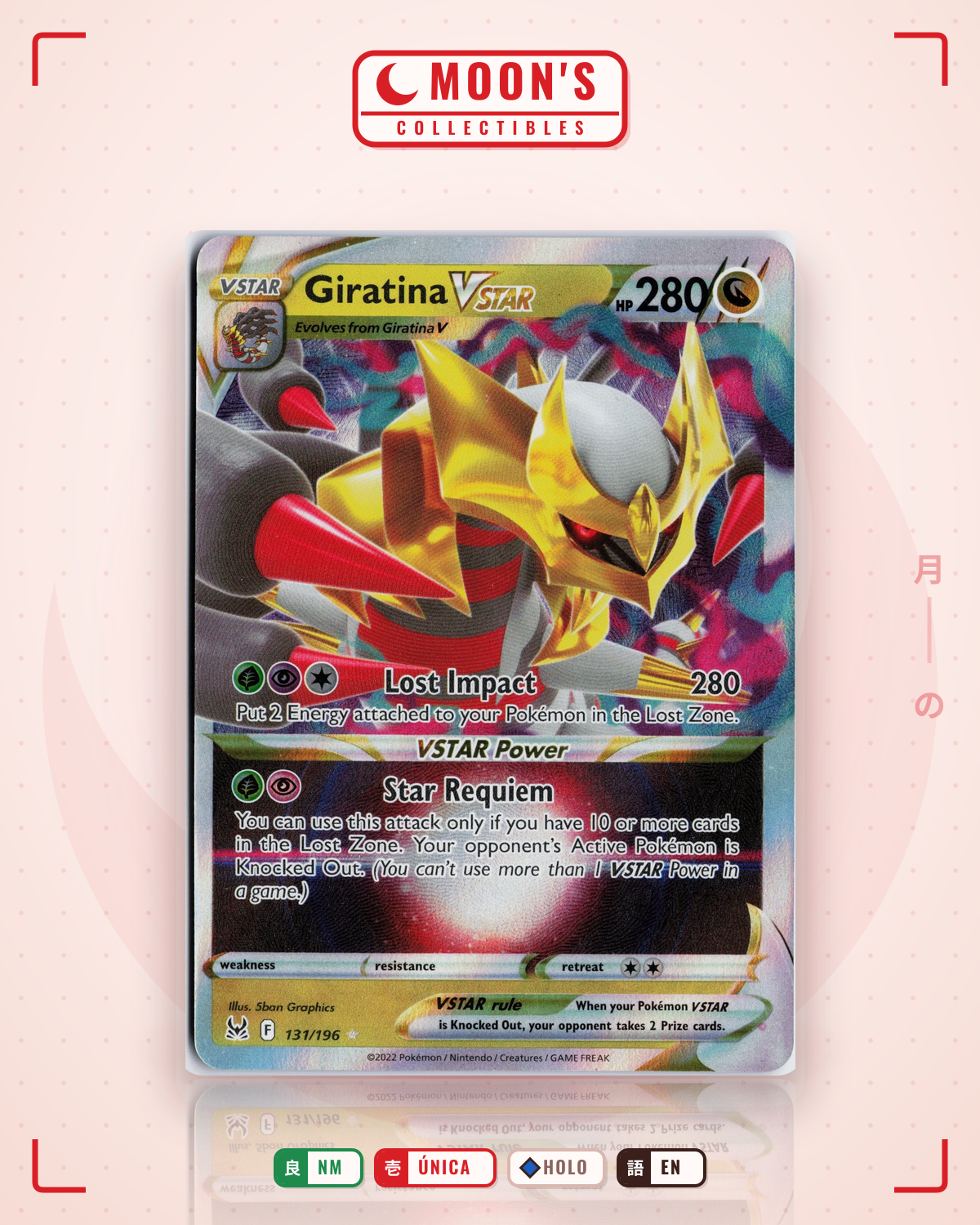 Carta Pokémon Giratina VSTAR · Lost Origin #131/196 (NM) — pieza única en Moon's Collectibles México