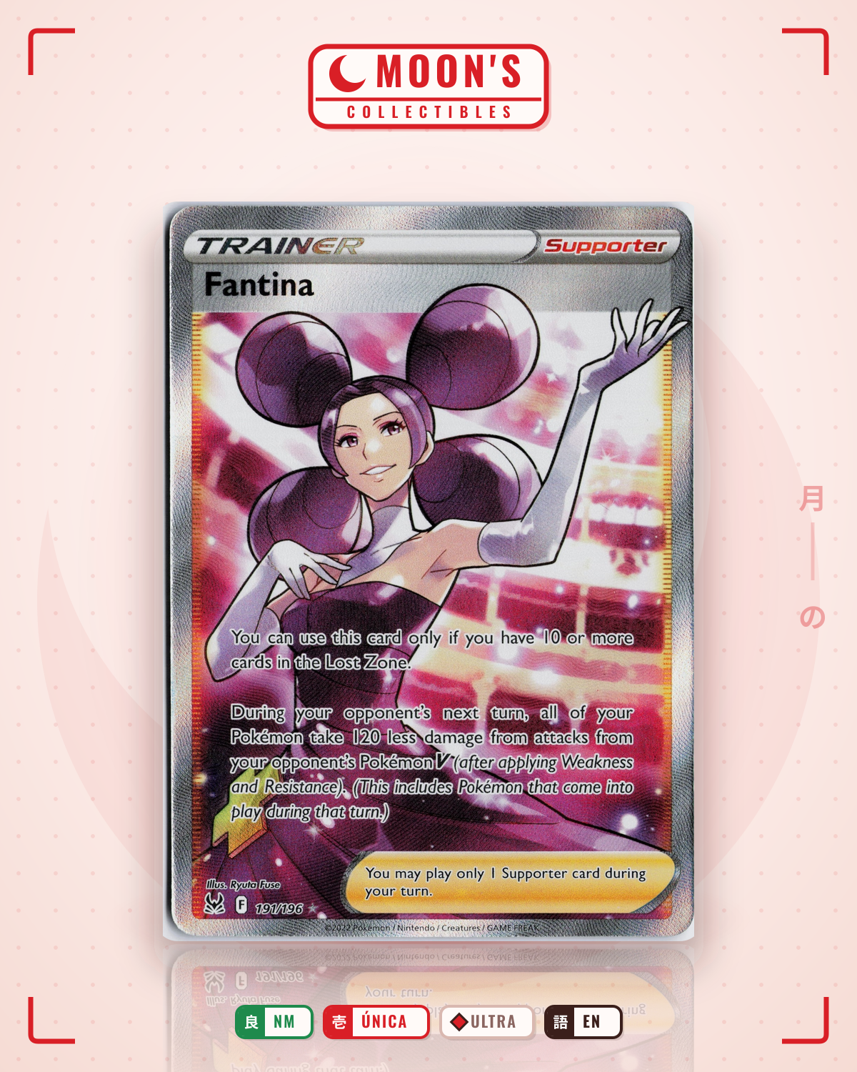 Carta Pokémon Fantina · Lost Origin #191/196 (NM) — pieza única en Moon's Collectibles México