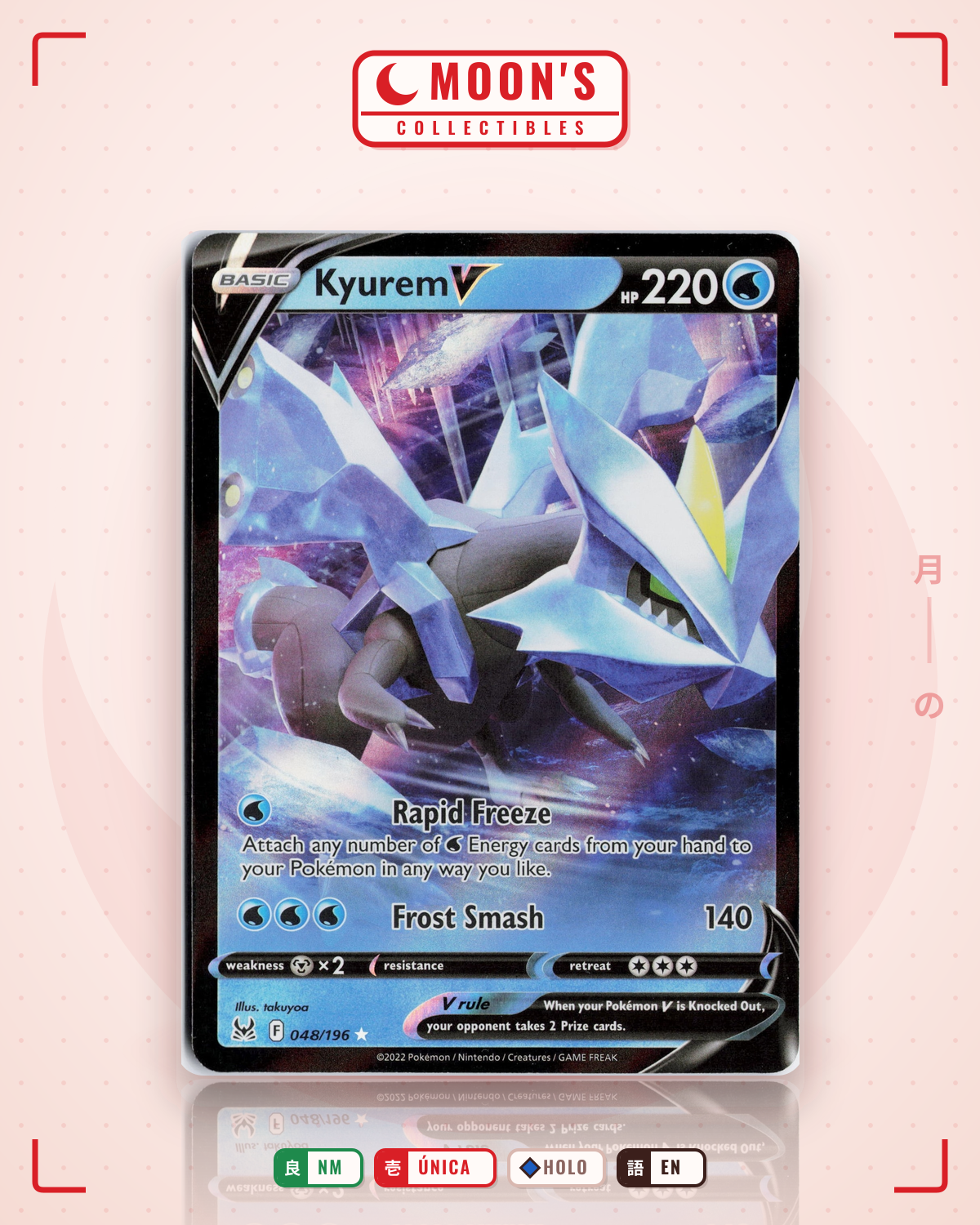 Carta Pokémon Kyurem V · Lost Origin #048/196 (NM) — pieza única en Moon's Collectibles México