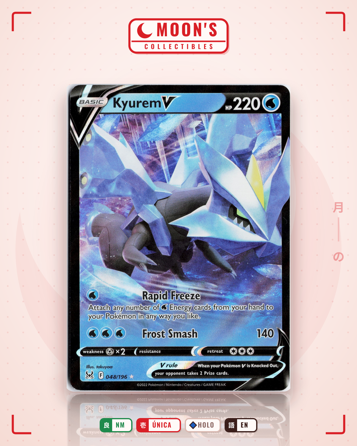 Carta Pokémon Kyurem V · Lost Origin #048/196 (NM) — pieza única en Moon's Collectibles México